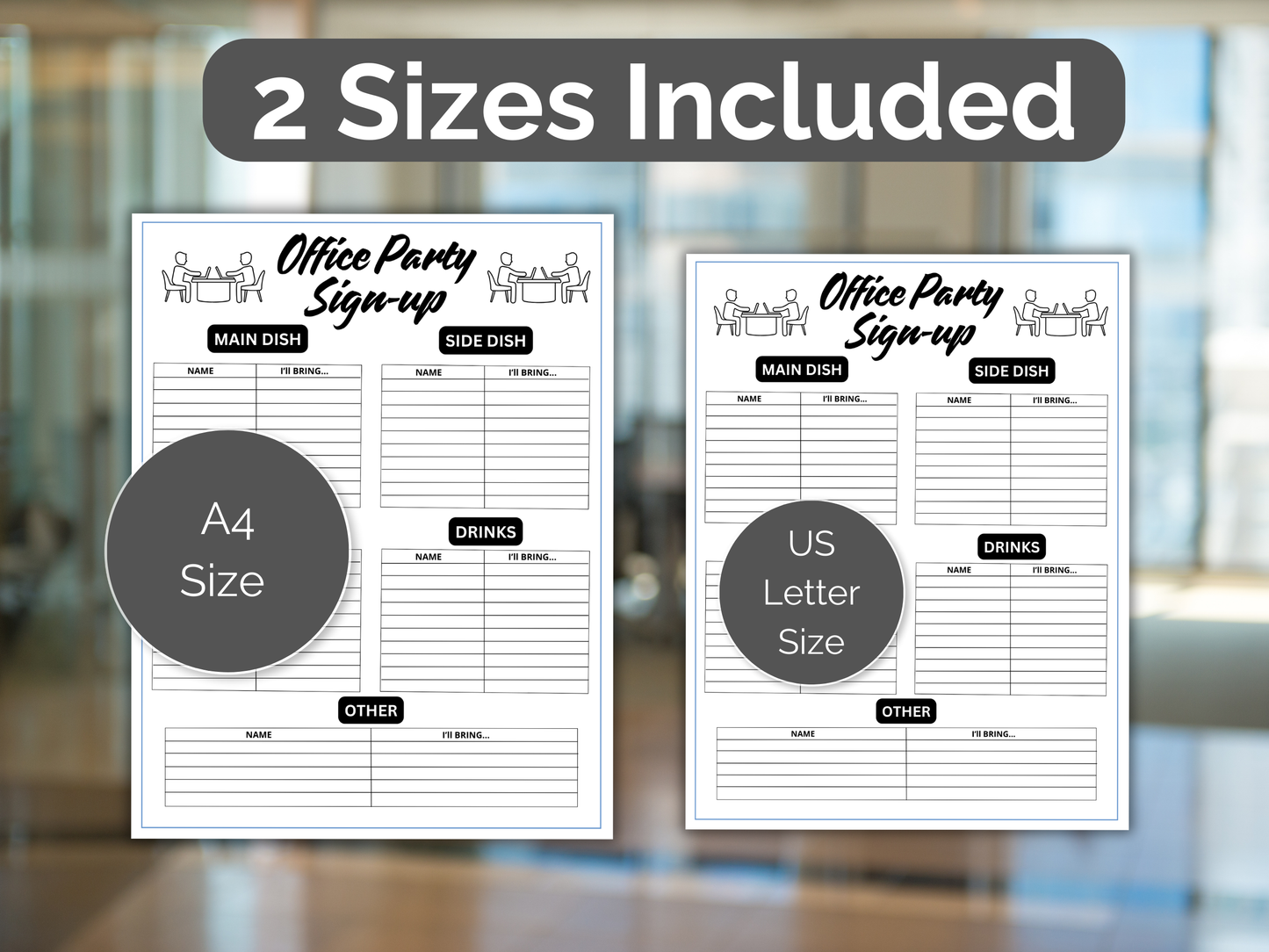 Office Lunch Potluck Sign Up Sheet