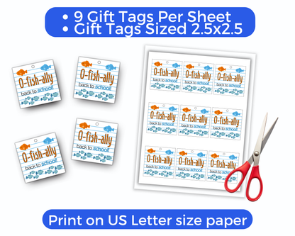 Editable O-Fish-Ally Back to School Gift Tag
