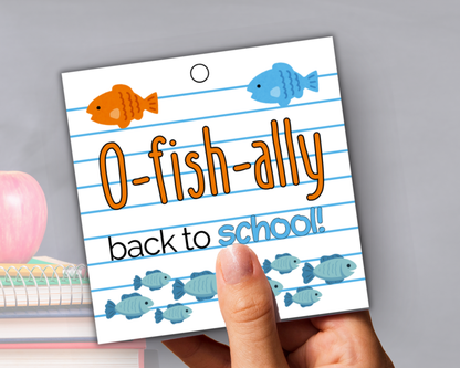 Editable O-Fish-Ally Back to School Gift Tag
