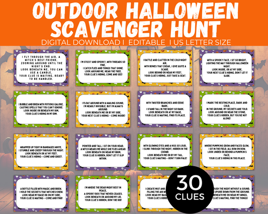 Outdoor Halloween Scavenger Hunt