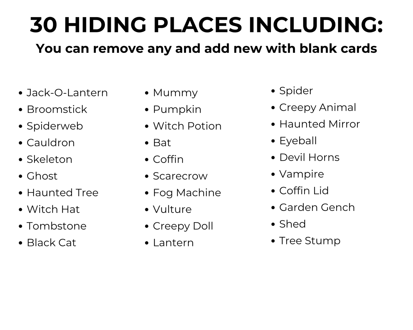 Outdoor Halloween Scavenger Hunt