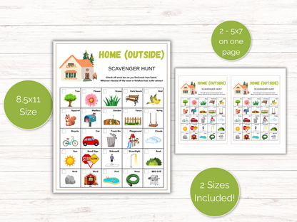 Outdoor Home Scavenger Hunt for kids