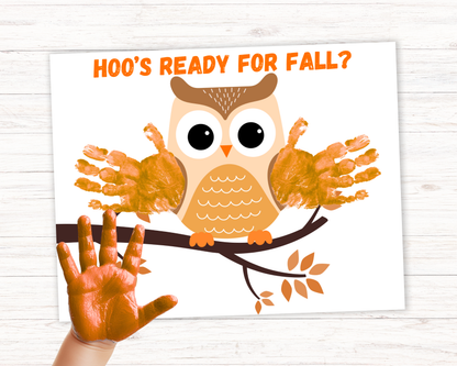 Owl Fall Handprint Art