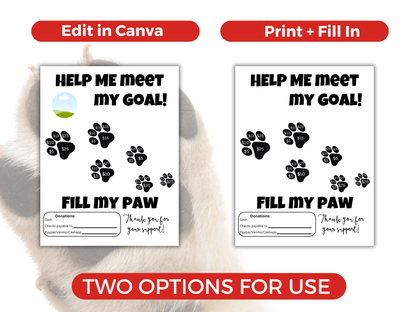 Editable Fill My Paw Fundraiser Template