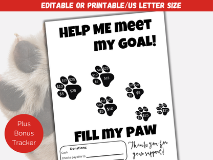Editable Fill My Paw Fundraiser Template