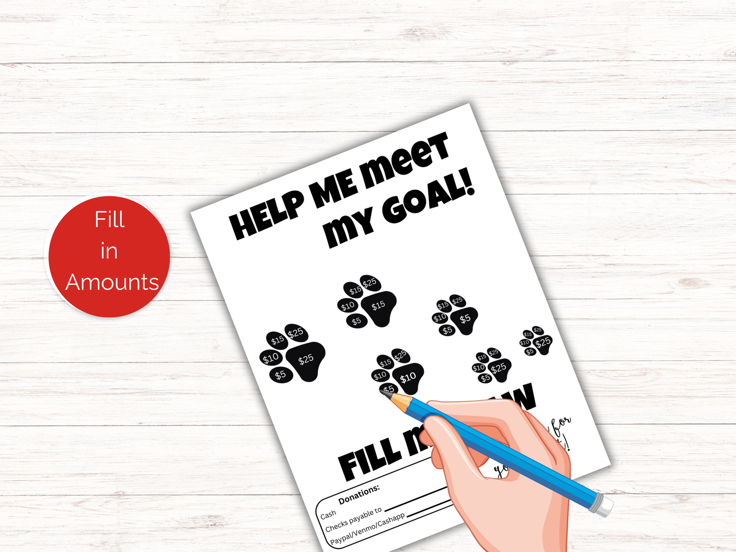 Editable Fill My Paw Fundraiser Template
