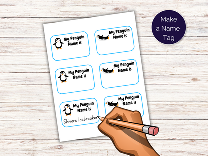 What's Your Penguin Name Game + Name Tags