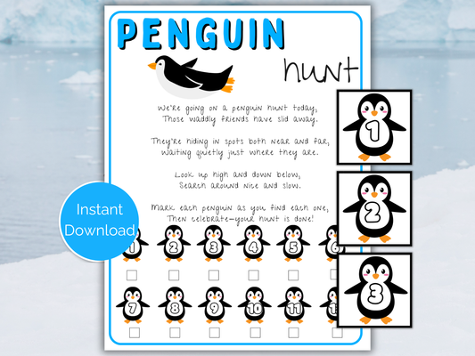 Penguin Scavenger Hunt for kids