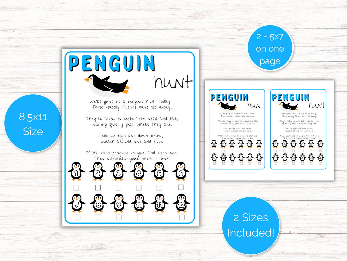 Penguin Scavenger Hunt for kids
