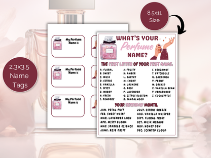 What's Your Perfume Name Game + Name Tags