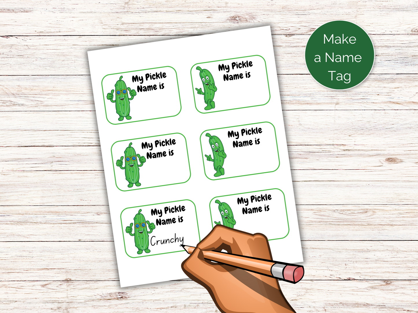 What's Your Pickle Name Game + Name Tags