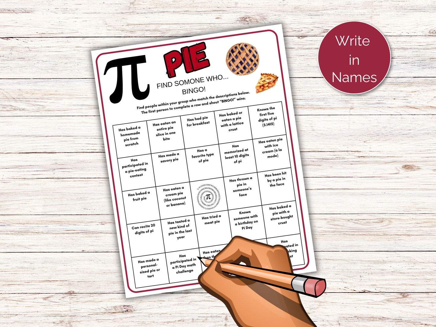 Pi Day Find Someone Who