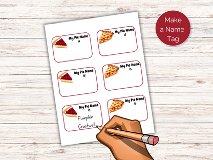 What's Your Pie Name Game + Name Tags