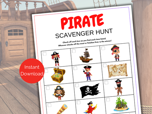 Pirate Scavenger Hunt for kids