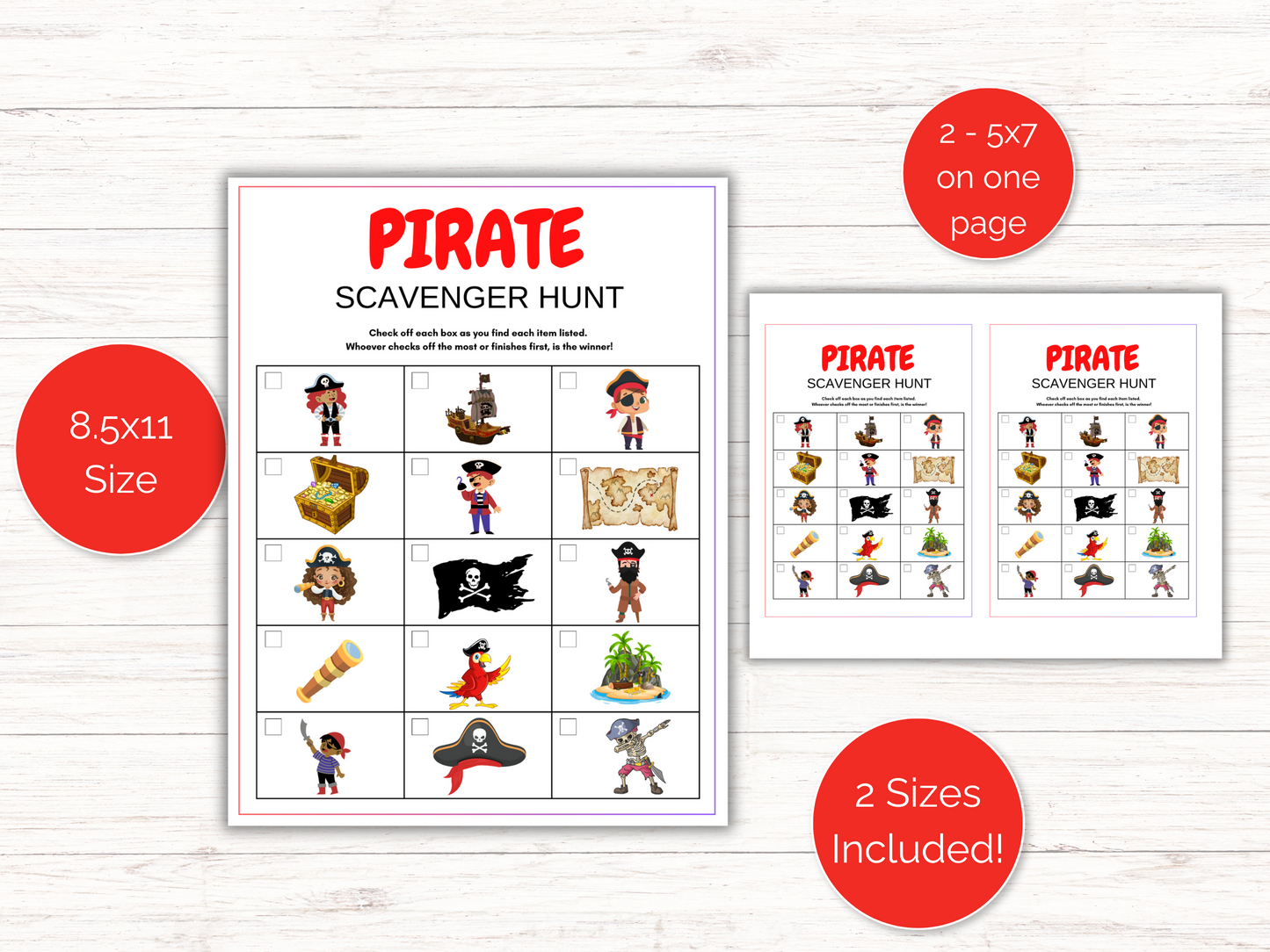 Pirate Scavenger Hunt for kids