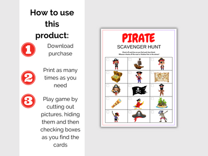 Pirate Scavenger Hunt for kids
