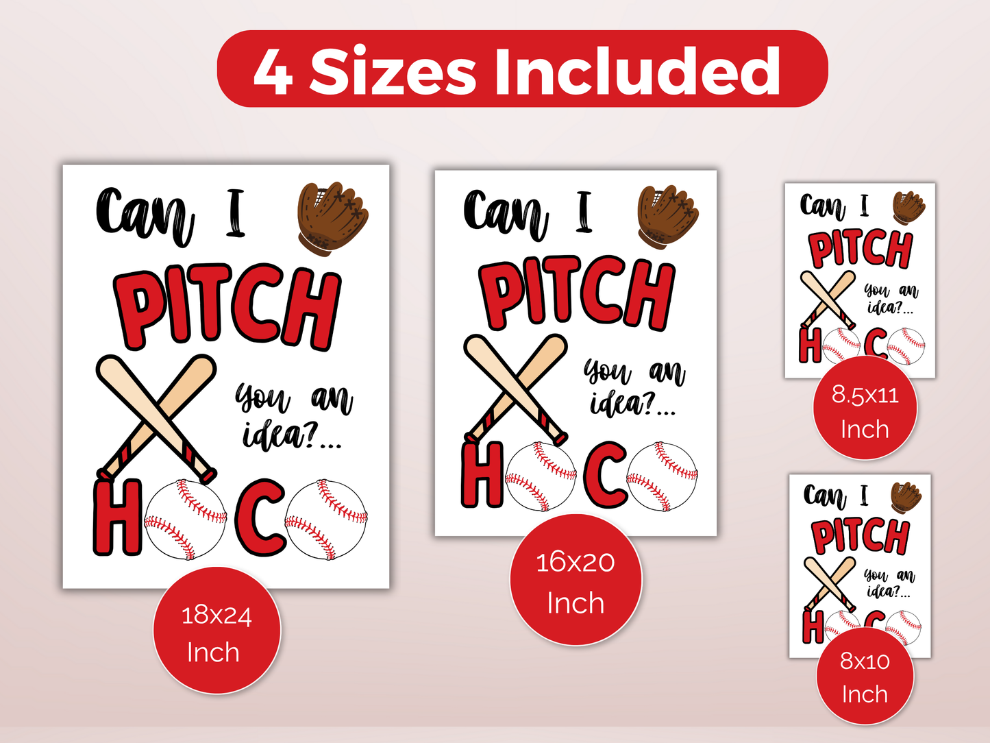 Editable Baseball Homecoming Proposal Sign