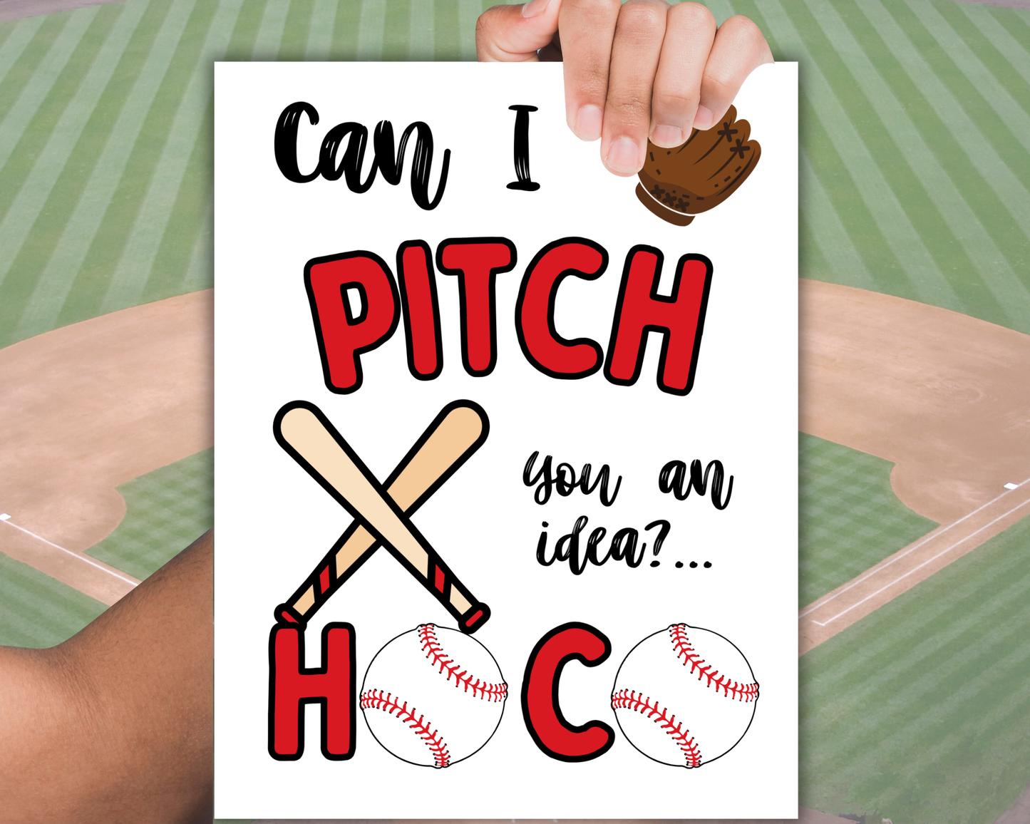 Editable Baseball Homecoming Proposal Sign