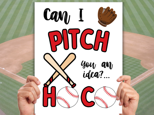 Editable Baseball Homecoming Proposal Sign