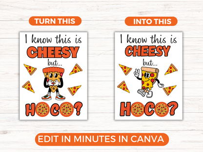 Editable Pizza Homecoming Proposal Sign