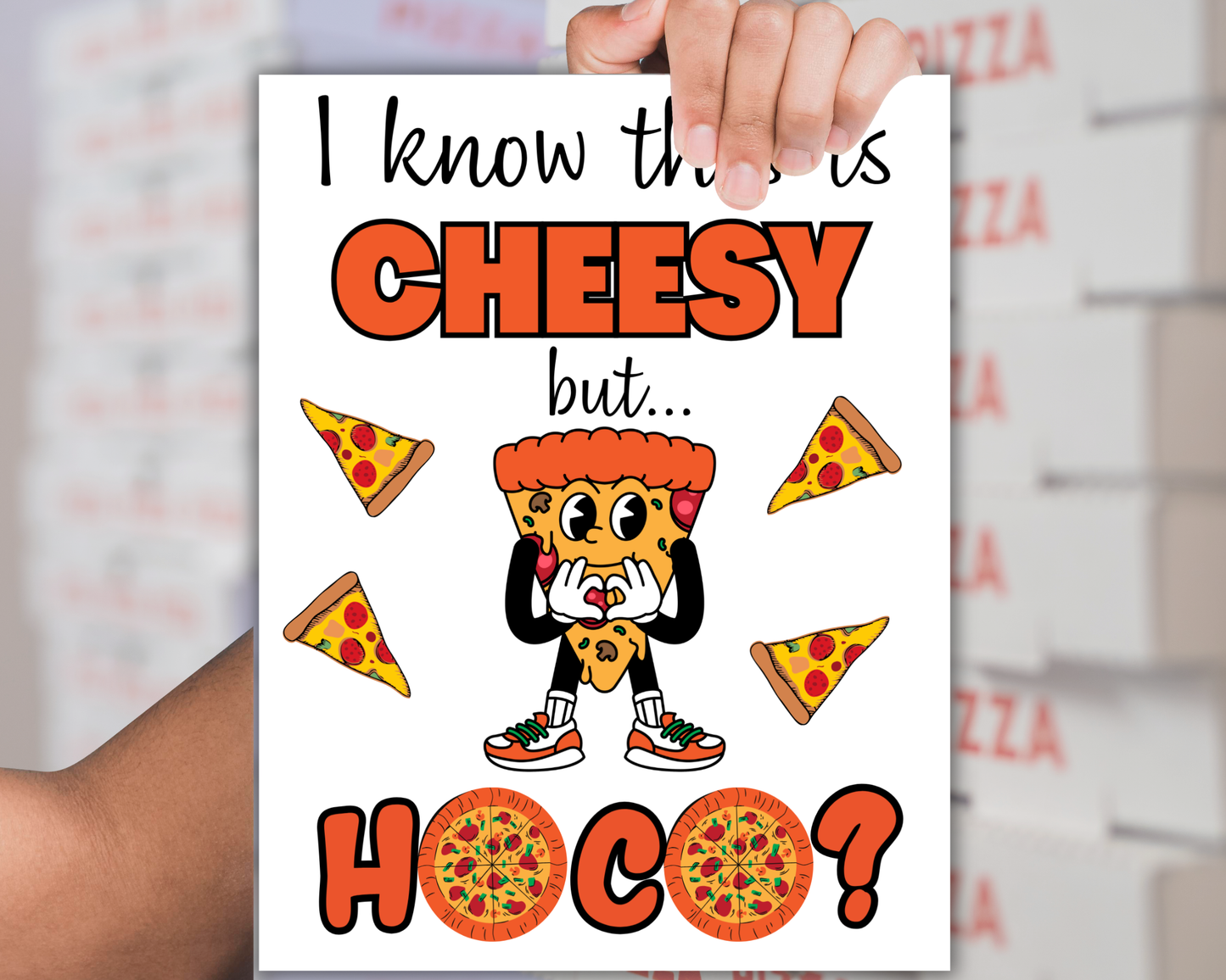 Editable Pizza Homecoming Proposal Sign