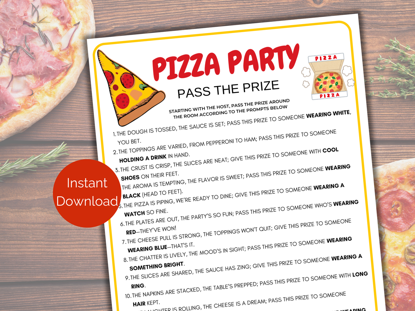 Pizza Pass The Prize