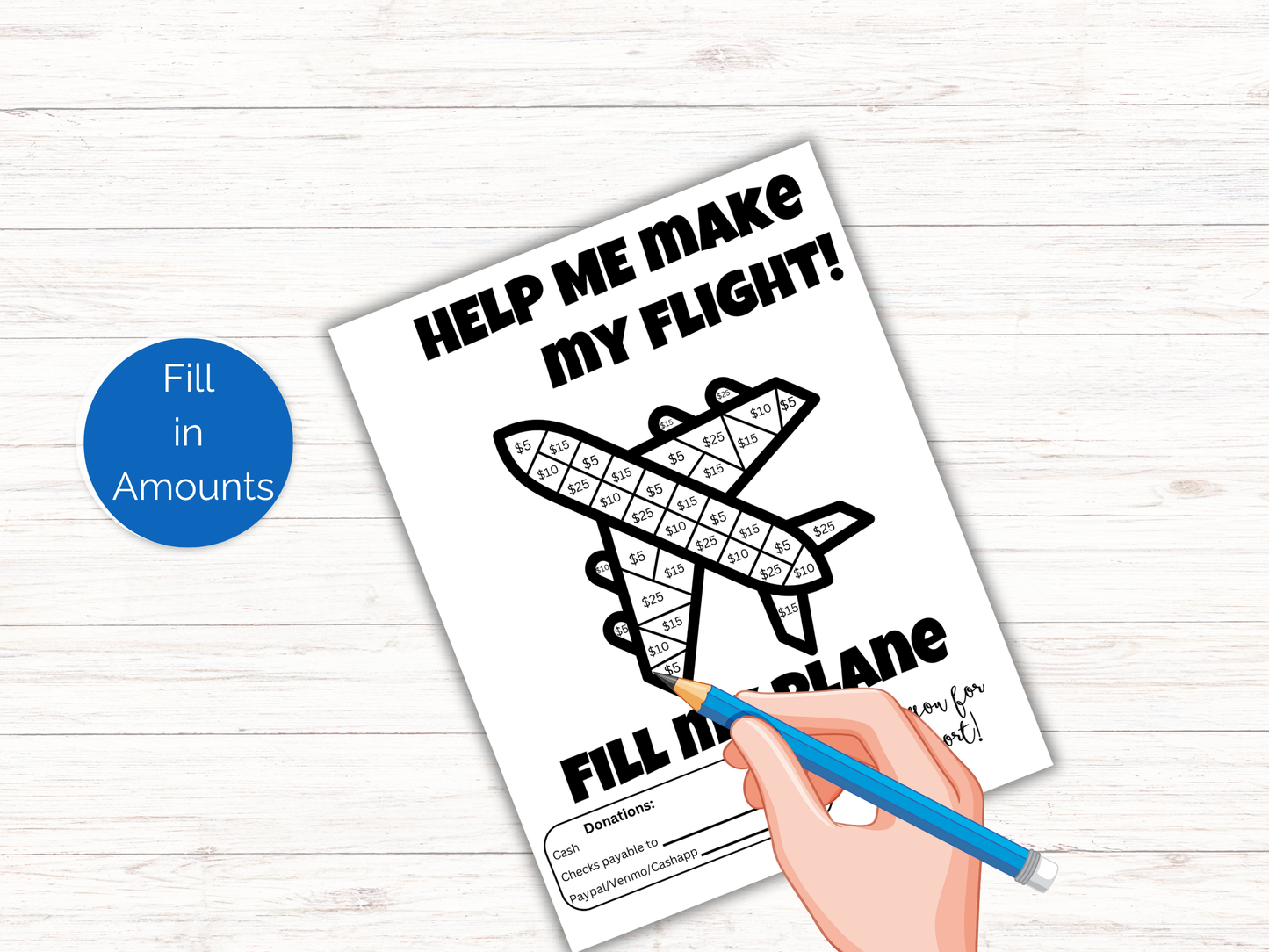 Editable Fill My Plane Fundraiser Template