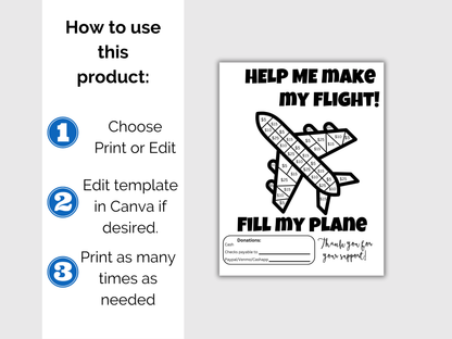 Editable Fill My Plane Fundraiser Template