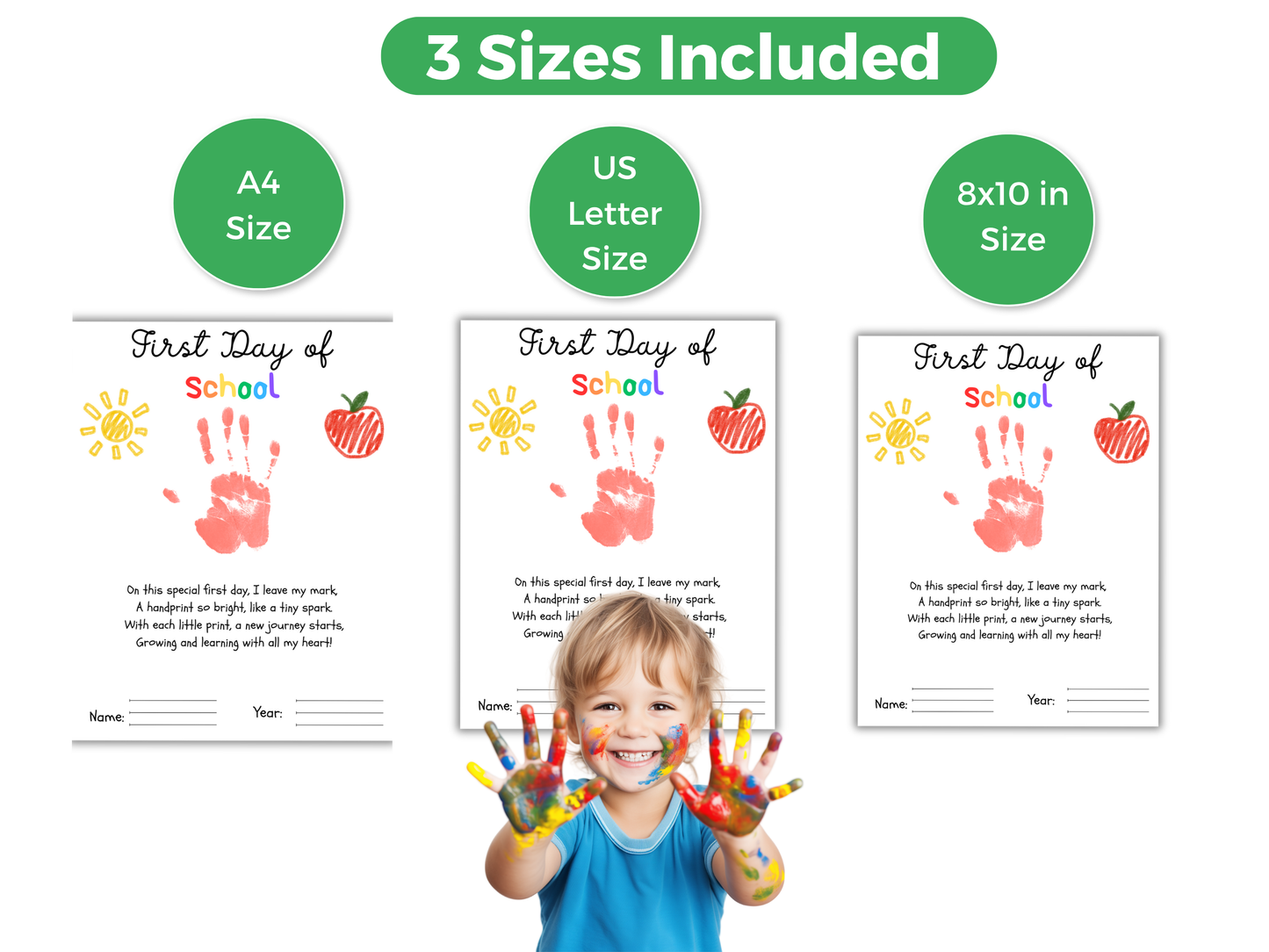 First Day of School Handprint Poem