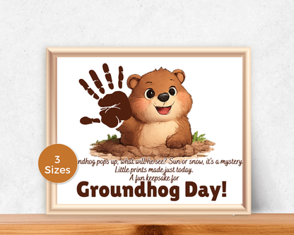 Groundhog Day Poem Handprint Art