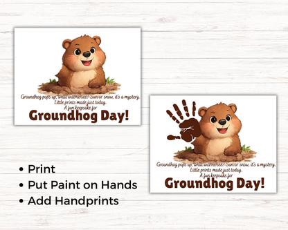 Groundhog Day Poem Handprint Art