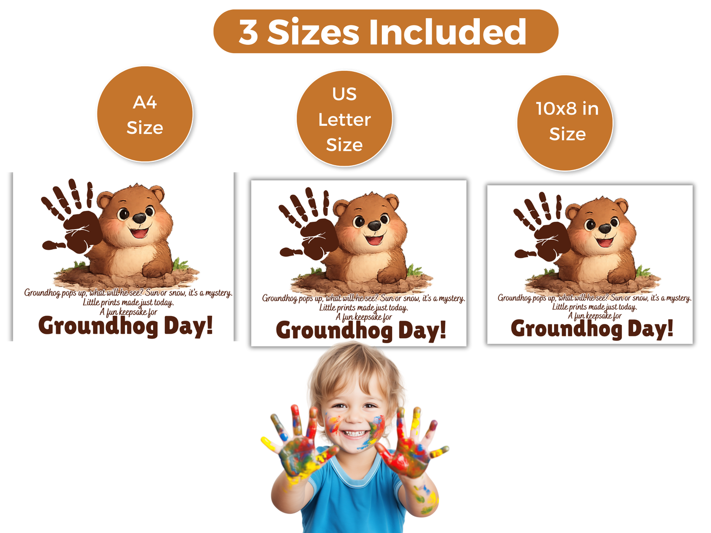 Groundhog Day Poem Handprint Art