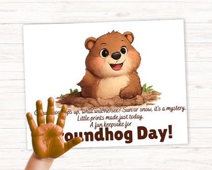 Groundhog Day Poem Handprint Art