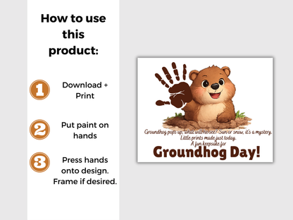 Groundhog Day Poem Handprint Art