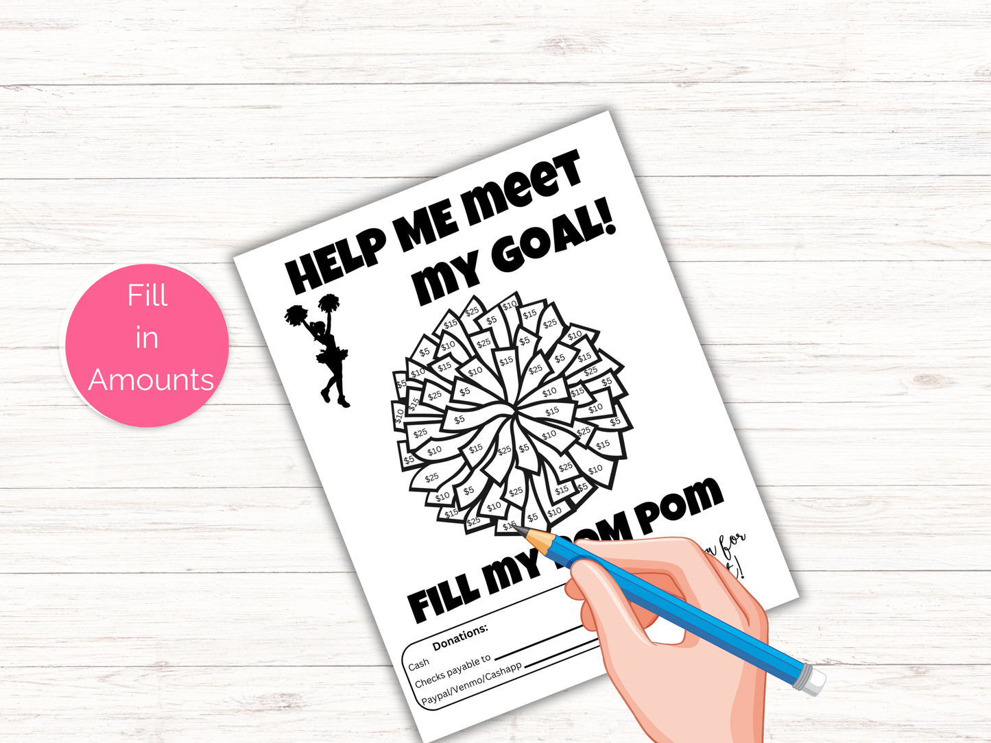 Fill My Pom Pom Fundraiser Template