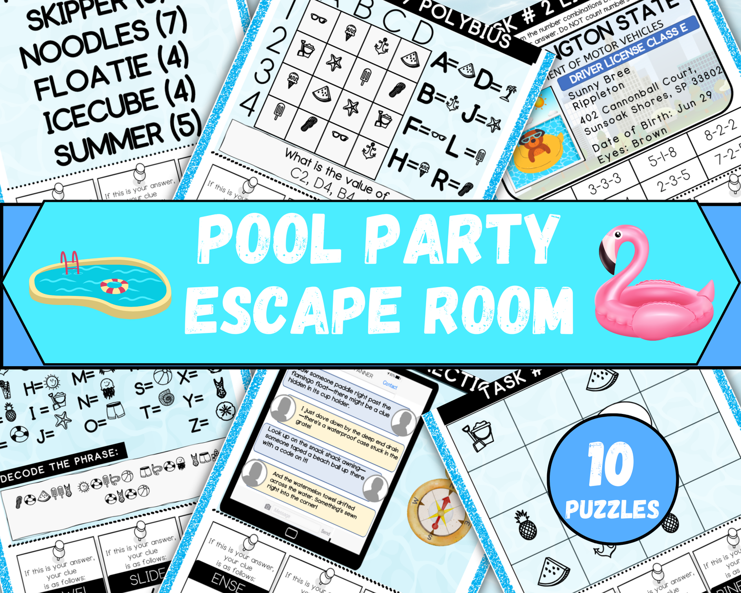 Pool Party Escape Room for Kids