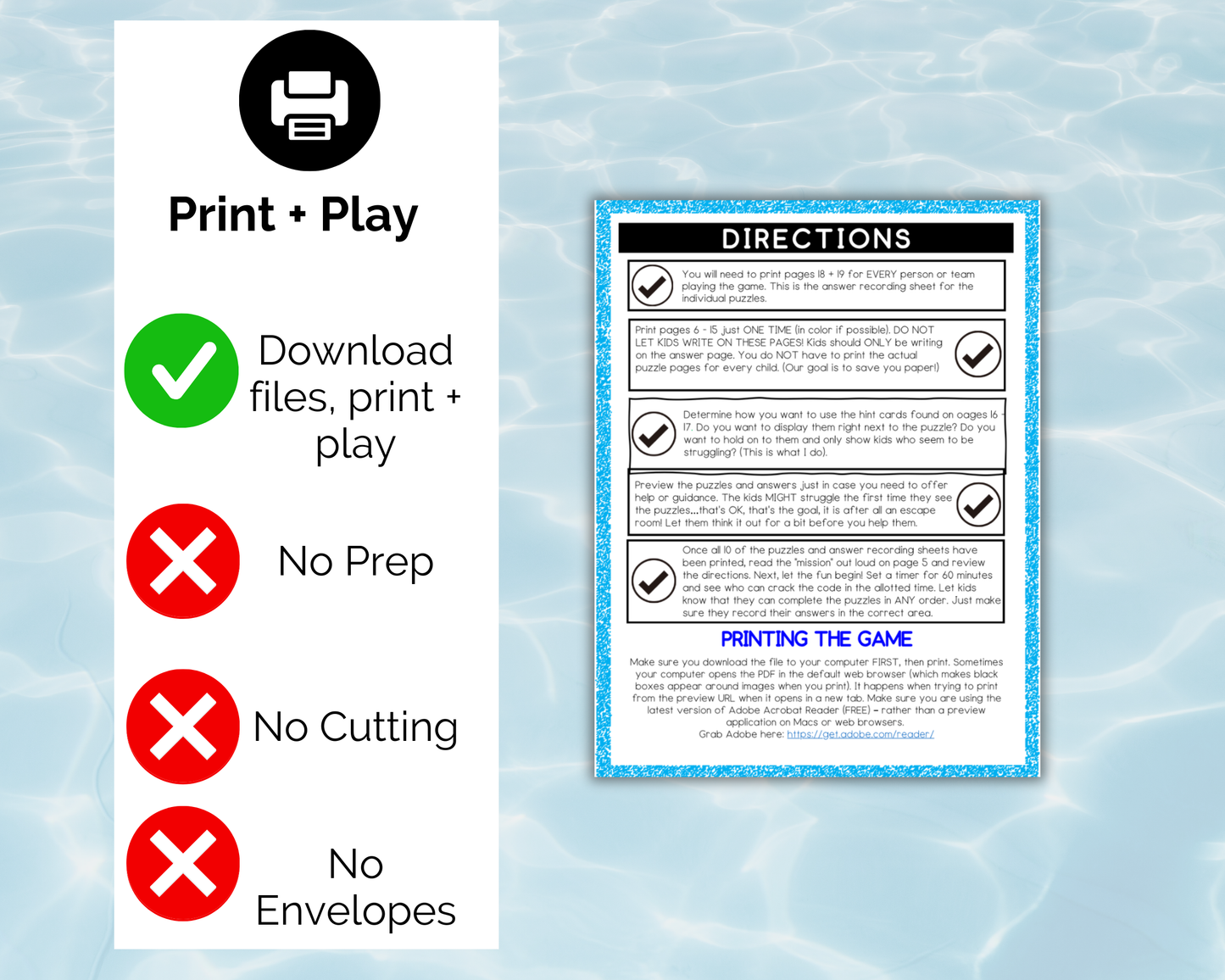 Pool Party Escape Room for Kids
