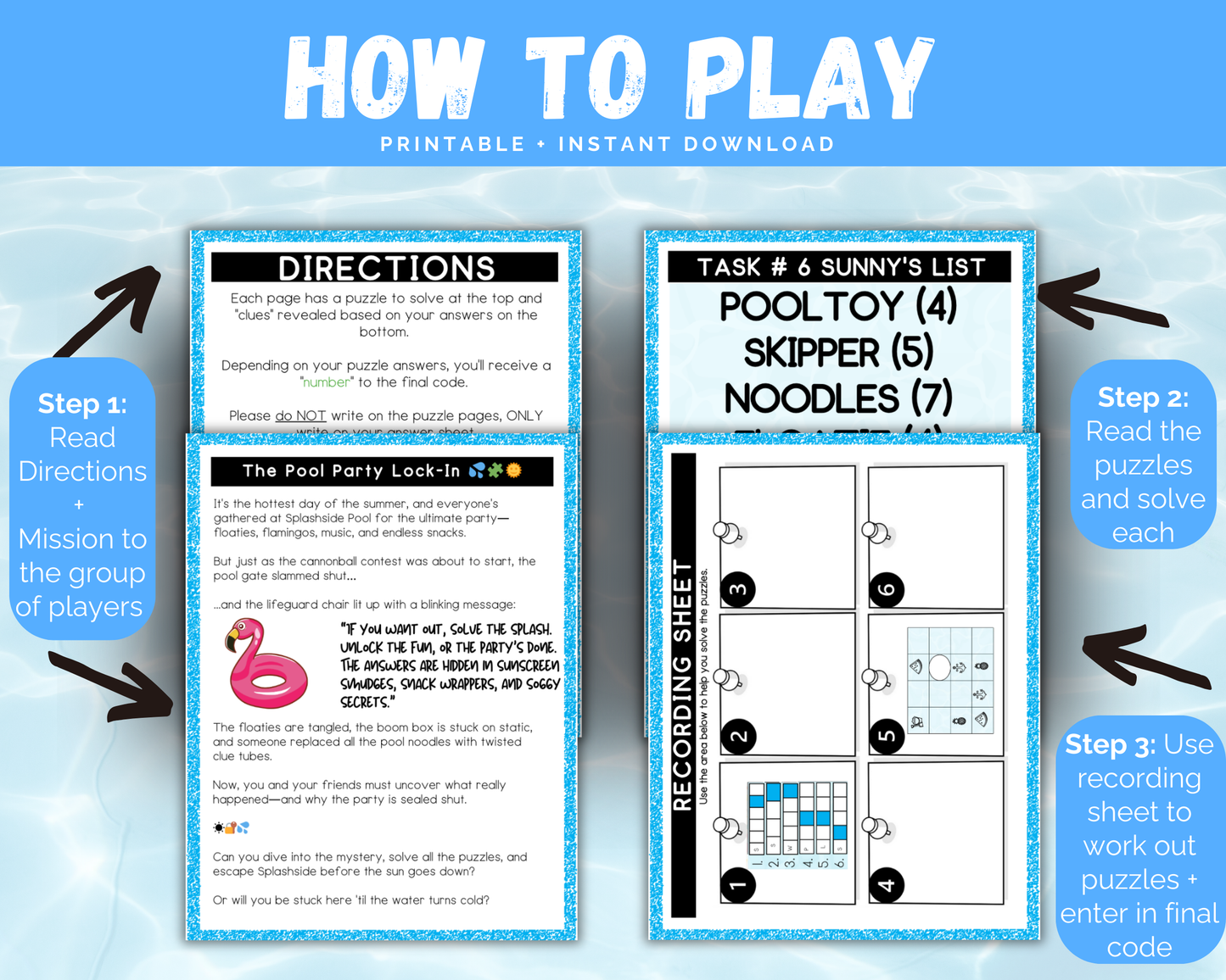 Pool Party Escape Room for Kids