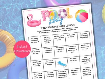 Pool Party Find Someone Who