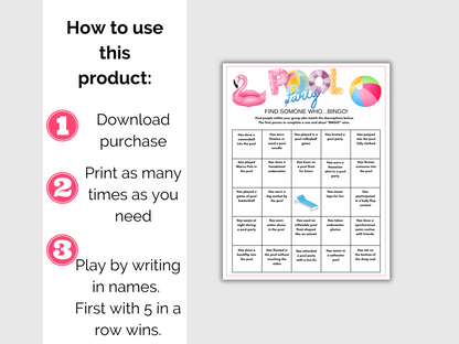 Pool Party Find Someone Who