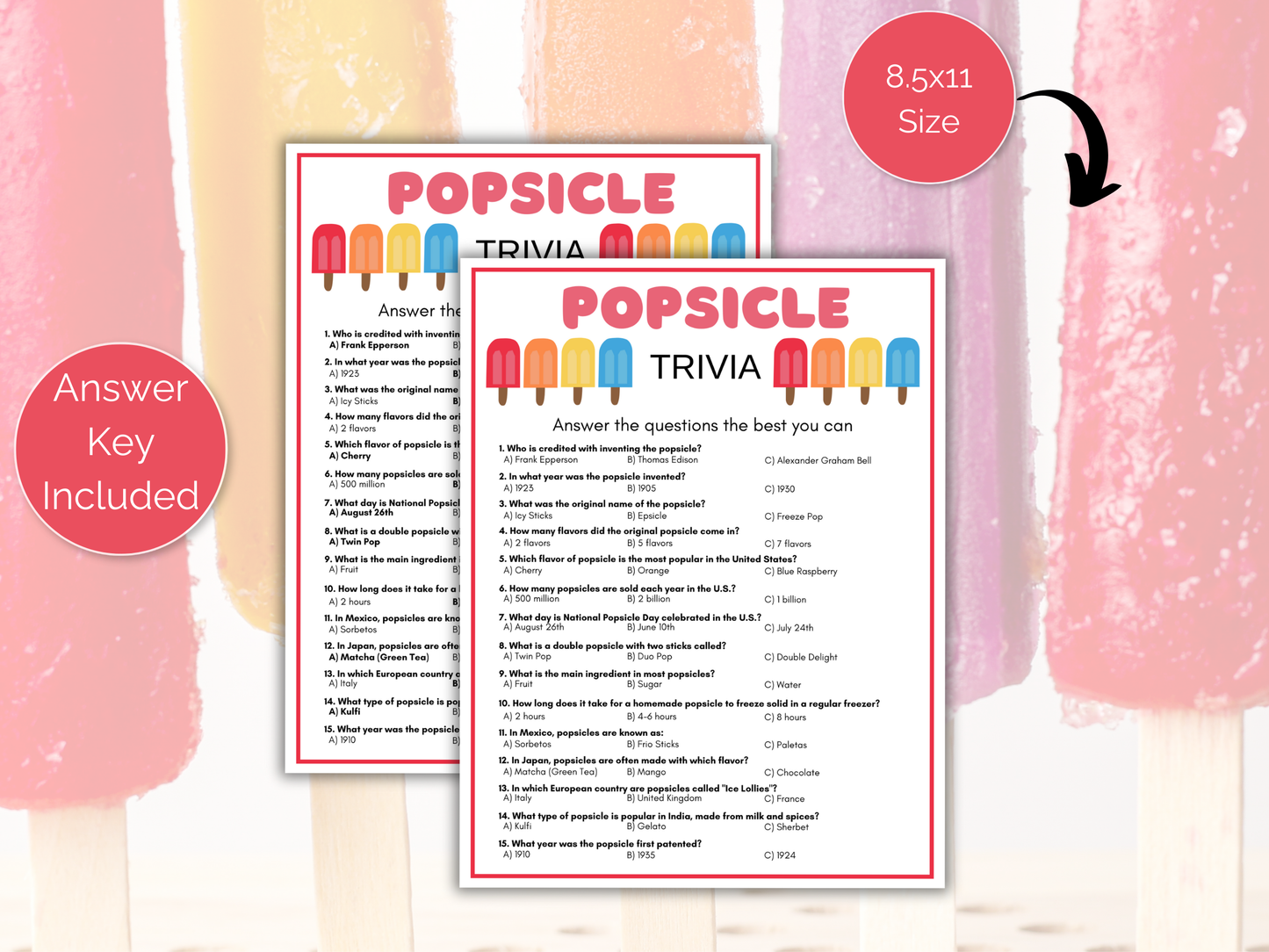 Popsicle Trivia Game