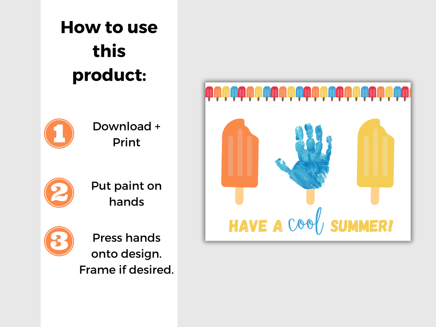 Popsicle Handprint Art