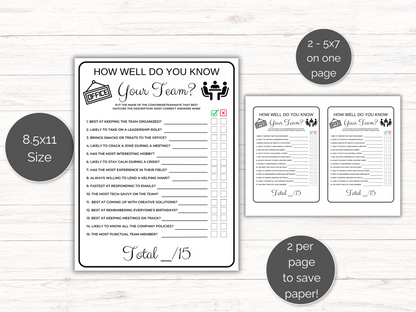 Team Building Games, How Well Do You Know Your Team