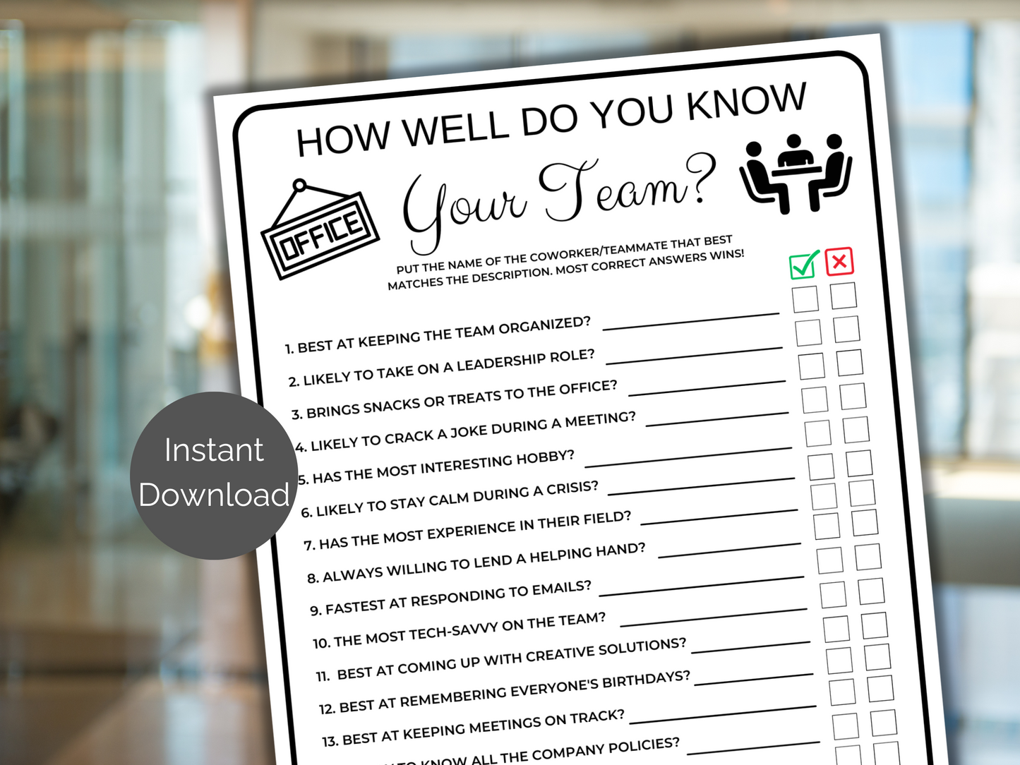 Team Building Games, How Well Do You Know Your Team