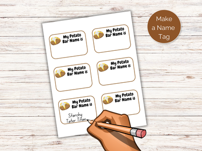 What's Your Potato Name Game + Name Tags