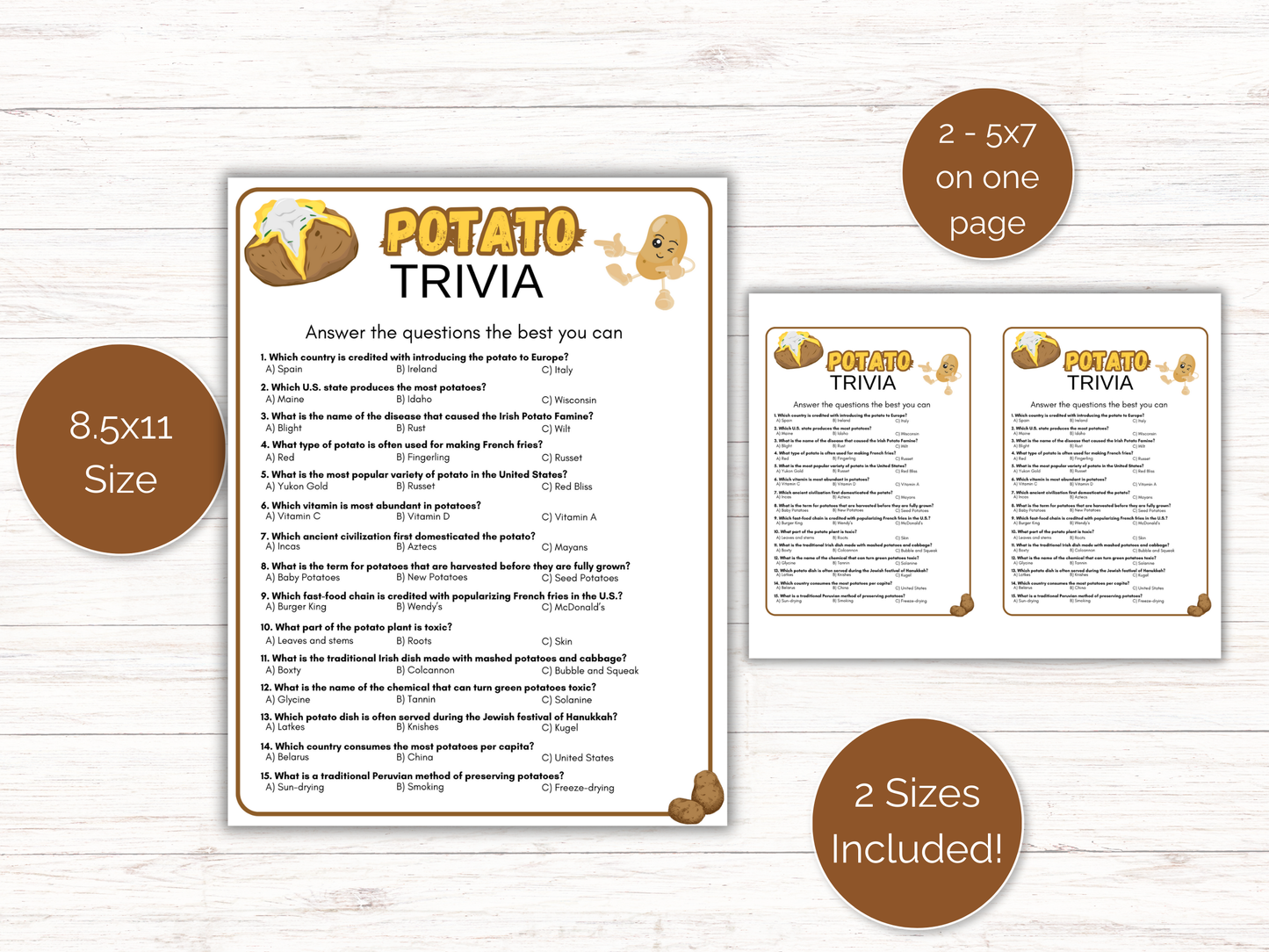 Potato Trivia Game