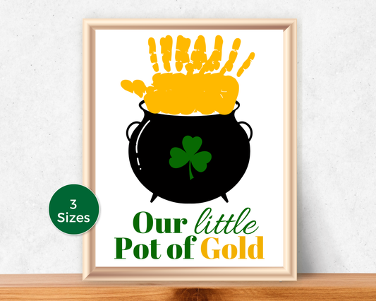 St Patricks' Day Pot of Gold Handprint Art