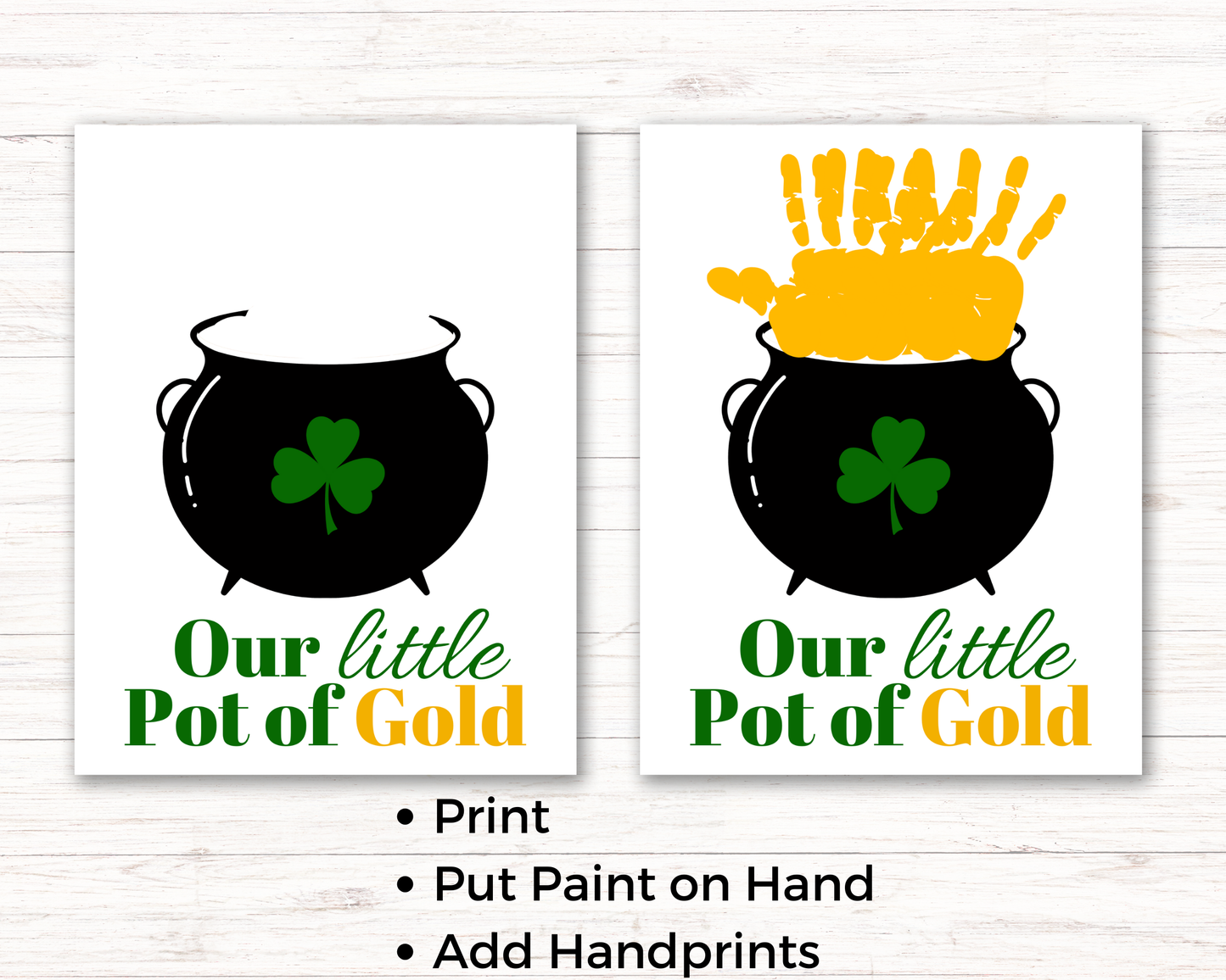 St Patricks' Day Pot of Gold Handprint Art