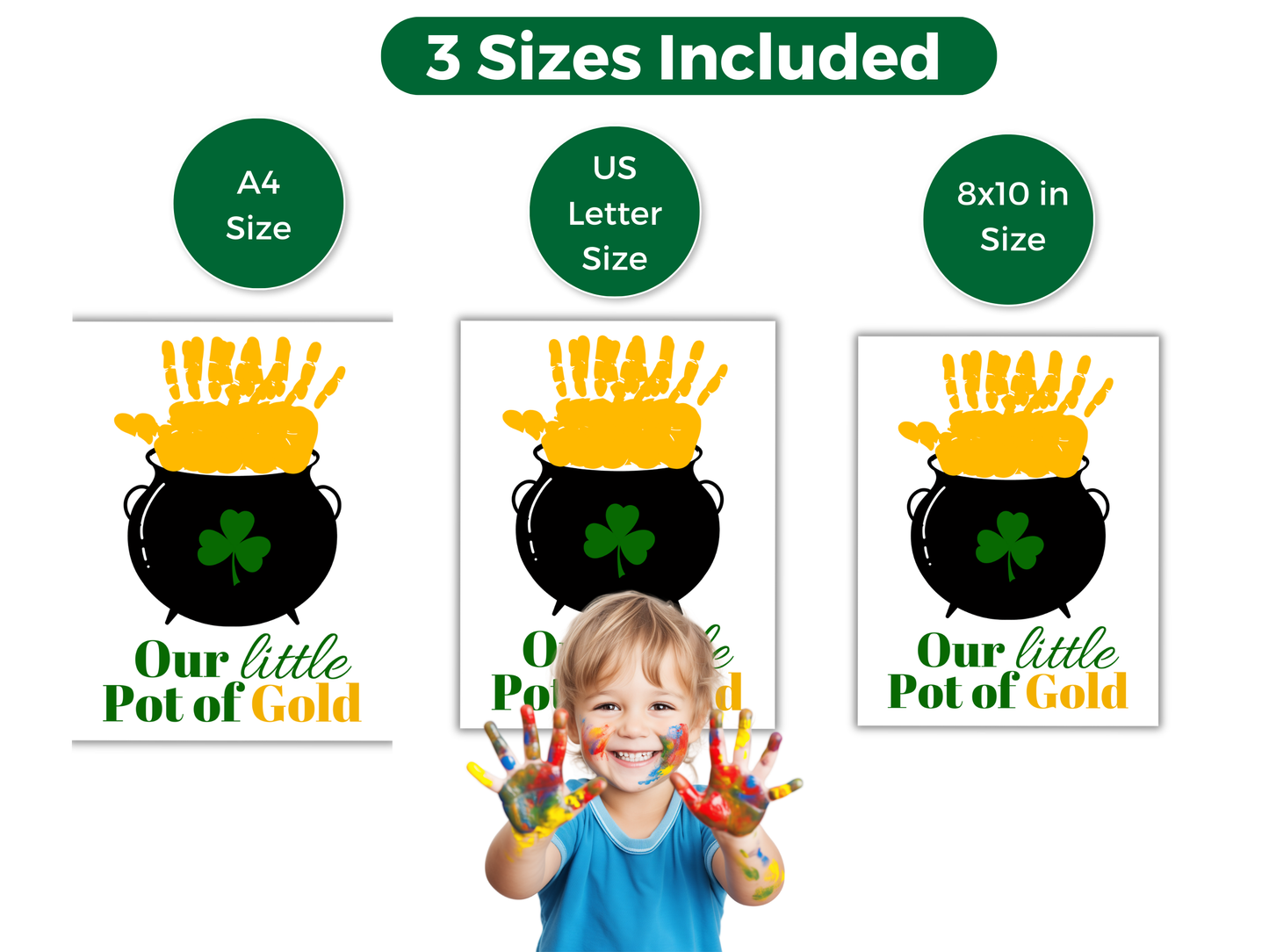 St Patricks' Day Pot of Gold Handprint Art