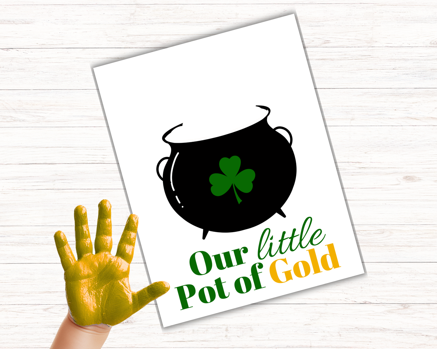 St Patricks' Day Pot of Gold Handprint Art